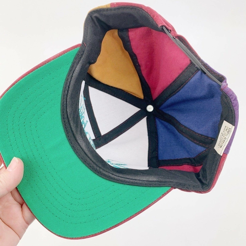 VINTAGE South Dakota Patchwork Rayon Multicolor Snapback Trucker Hat Cap - Picture 4 of 8